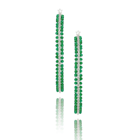 BELLA HOOP EARRINGS GREEN
