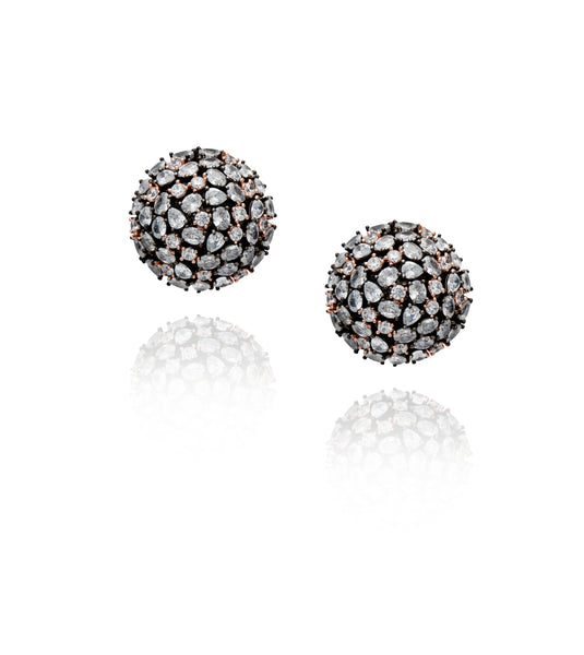 REENA EARRINGS BLACK GOLD