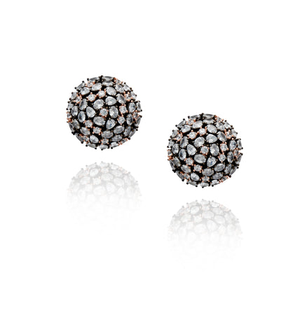 REENA EARRINGS BLACK GOLD