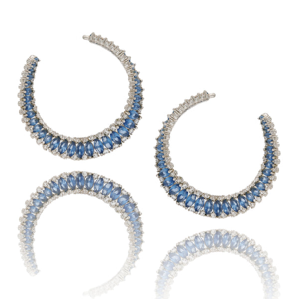 SIM HOOP EARRINGS BLUE